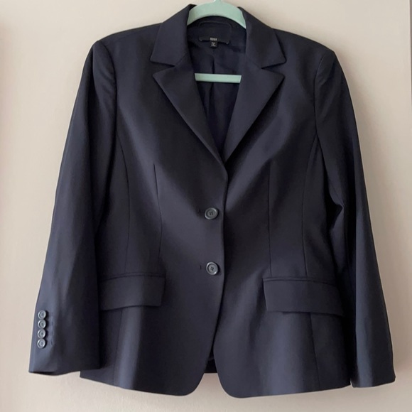 Hugo Boss Janna3 Black/Graphite Gray Fitted Blazer Suit Jacket 96% Wool Size 8 - Picture 6 of 17